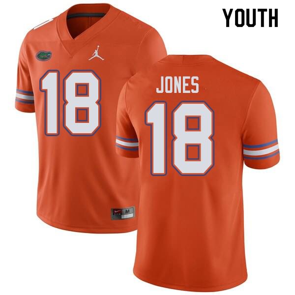 Youth NCAA Florida Gators Jalon Jones #18 Stitched Authentic Jordan Brand Orange College Football Jersey WJY7665AX